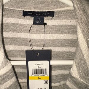 Tommy Hilfiger Gray and White Striped Blazer